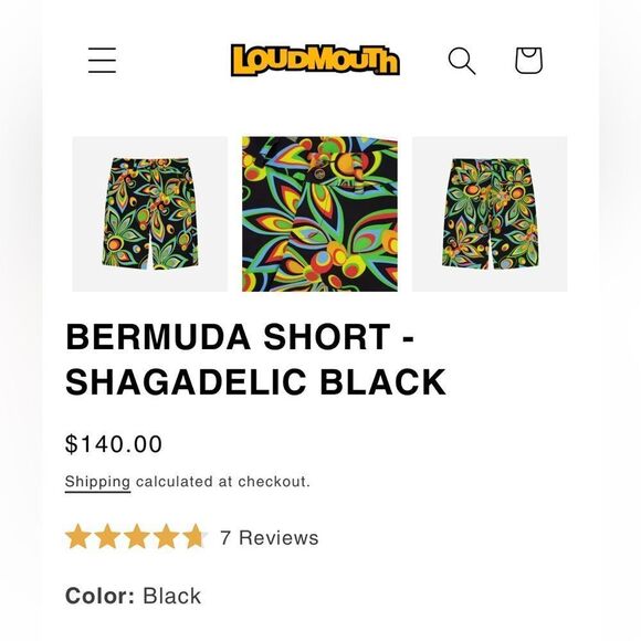 Loudmouth Bermuda Golf Shorts - Shagadelic  Black - Picture 13 of 13